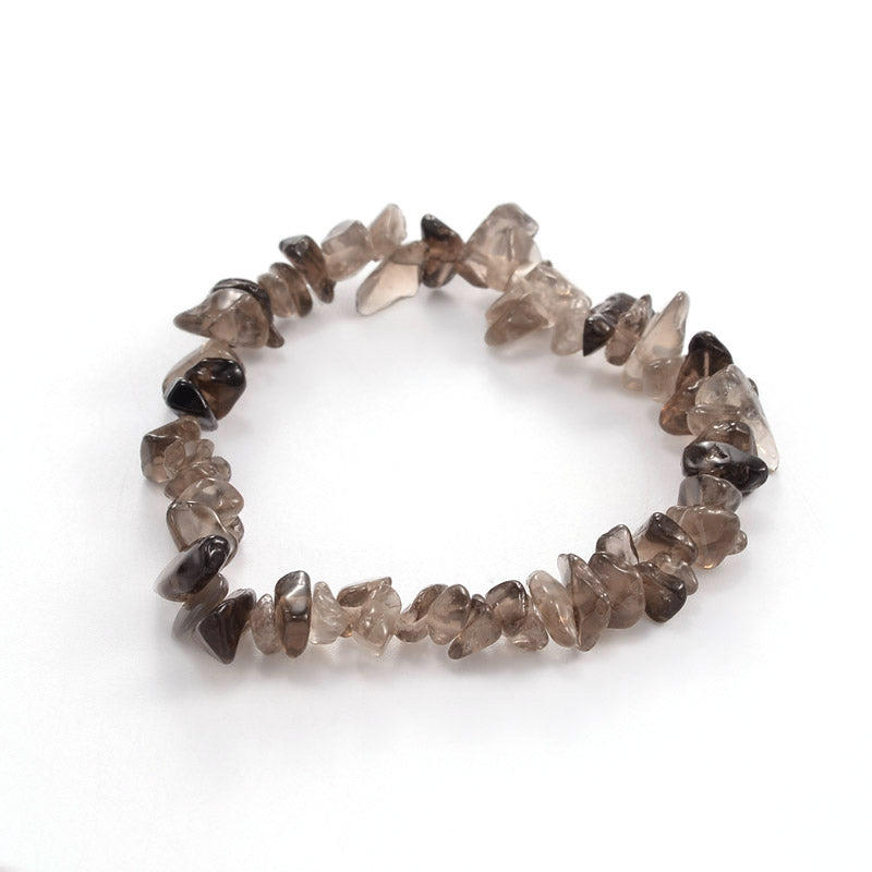 Smoky Quartz Chipped Stone Bracelet, 5 Pieces in a Pack