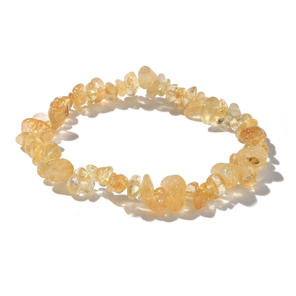 Citrine Chipped Stone Bracelet, 5 Pieces in a Pack