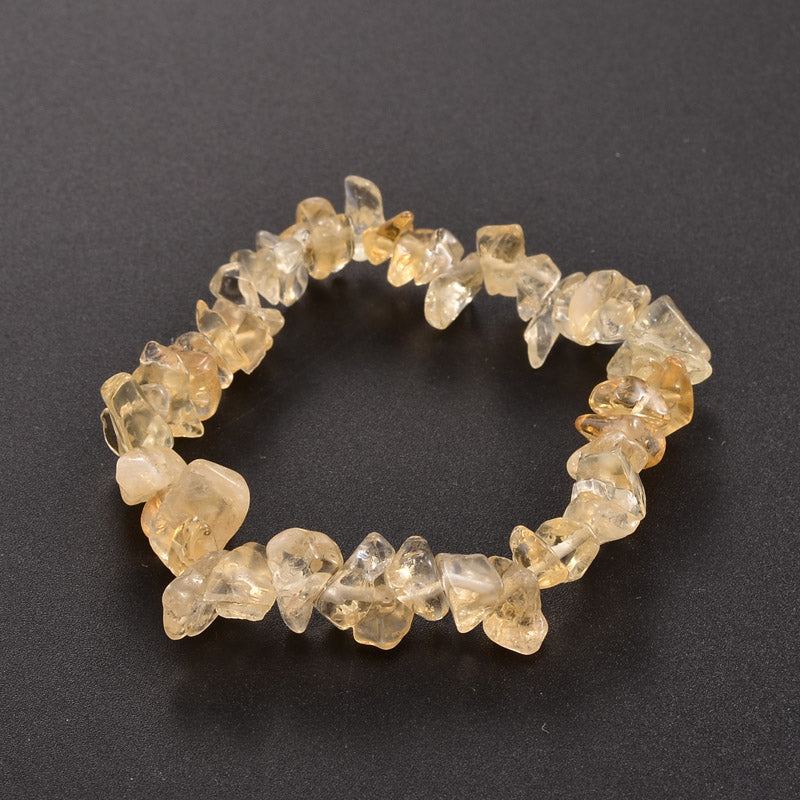 Citrine Chipped Stone Bracelet, 5 Pieces in a Pack