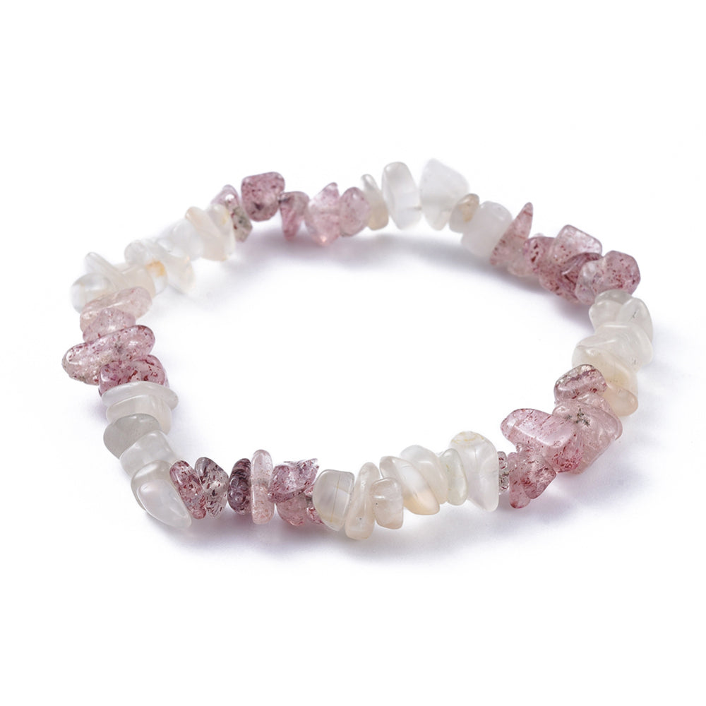 Mixed Quartz Chipped Stone Bracelet, 5 Pieces in a Pack