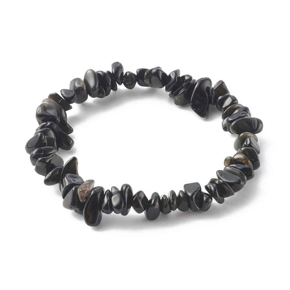 Obsidian Kids Bracelet, Chipped, 5 Pieces in a Pack