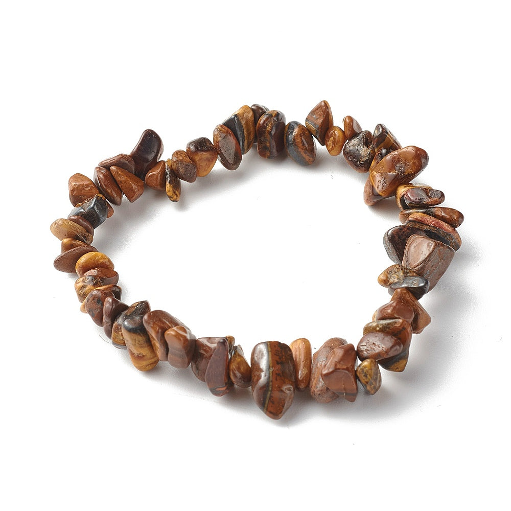 Tigers Eye Kids Bracelet, Chipped, 5 Pieces in a Pack