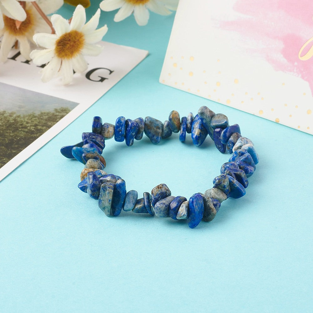 Lapis Lazuli Kids Bracelet, Chipped, 5 Pieces in a Pack