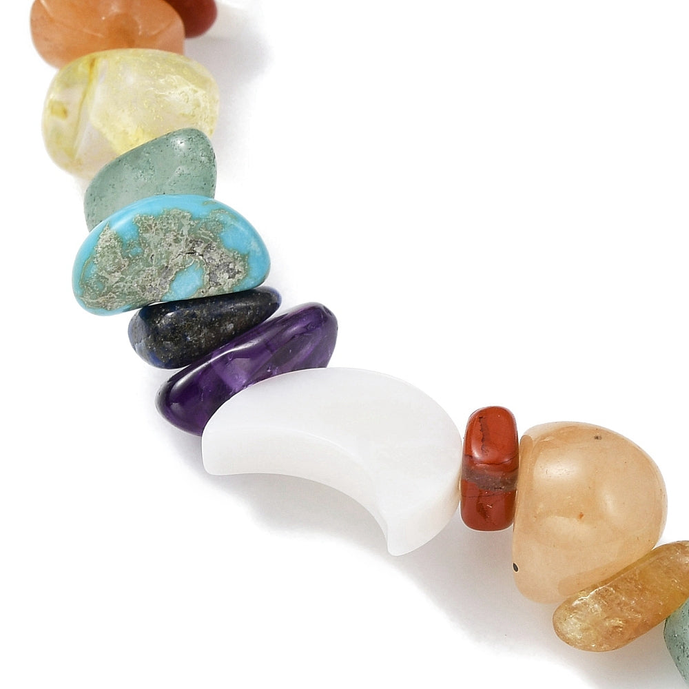 Mix Stone & Moon Shell Kids Bracelet, Chipped, 5 Pieces in a Pack