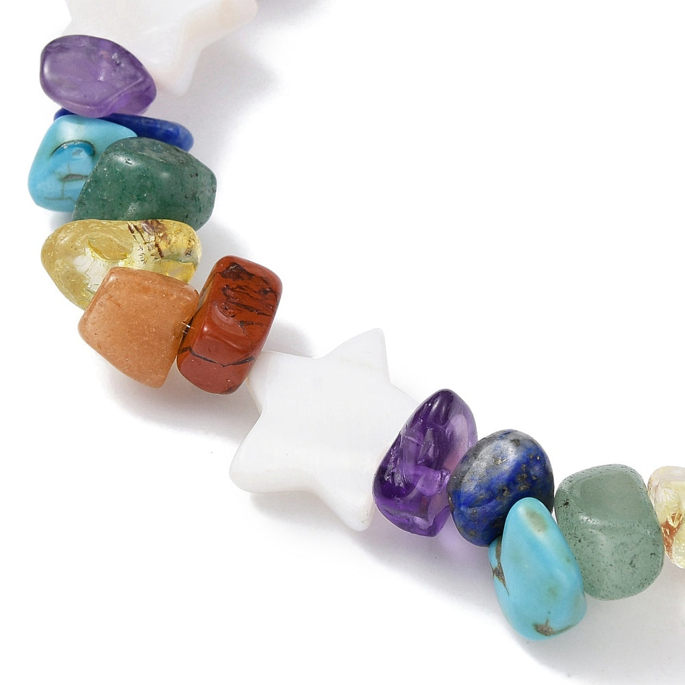 Mix Stone & Star Shell Kids Bracelet, Chipped, 5 Pieces in a Pack