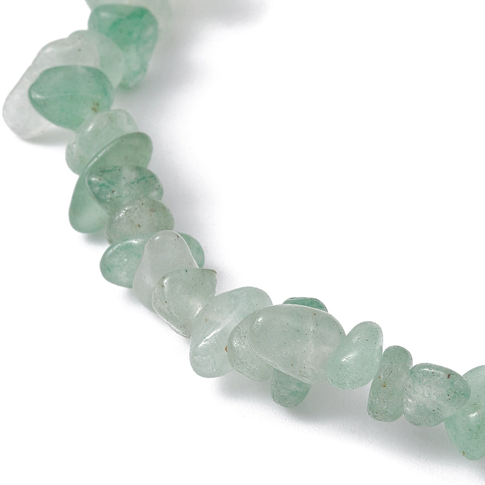 Green Aventurine Chipped Stone Bracelet, 5 Pieces in a Pack