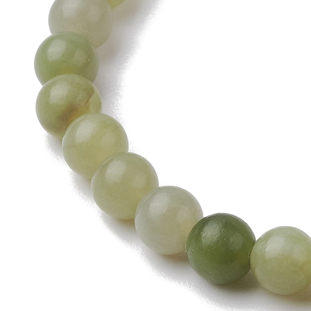 Green Jade Bracelet, 6mm, 5 Pieces in a Pack