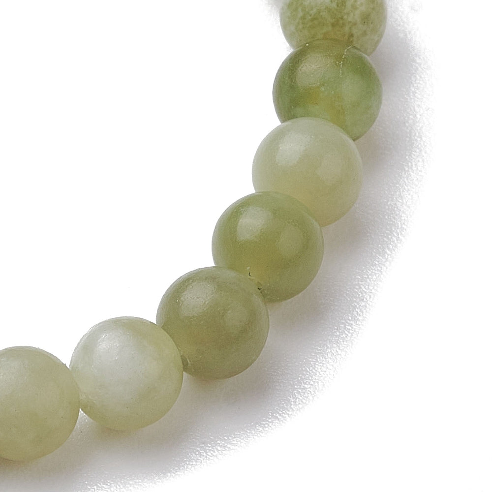 Green Jade Bracelet, 6mm, 5 Pieces in a Pack