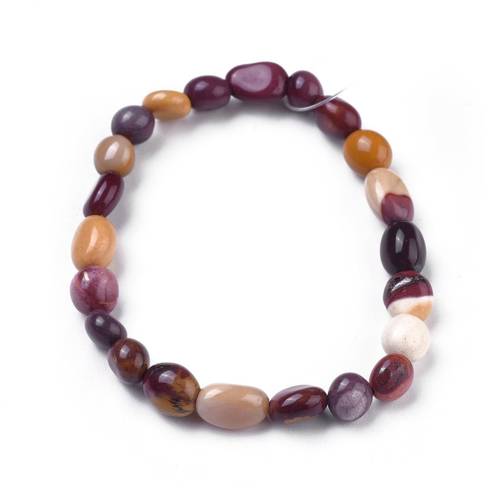 Mookaite Nugget Beads Bracelet, 6-8mm, 5 Pieces in a Pack