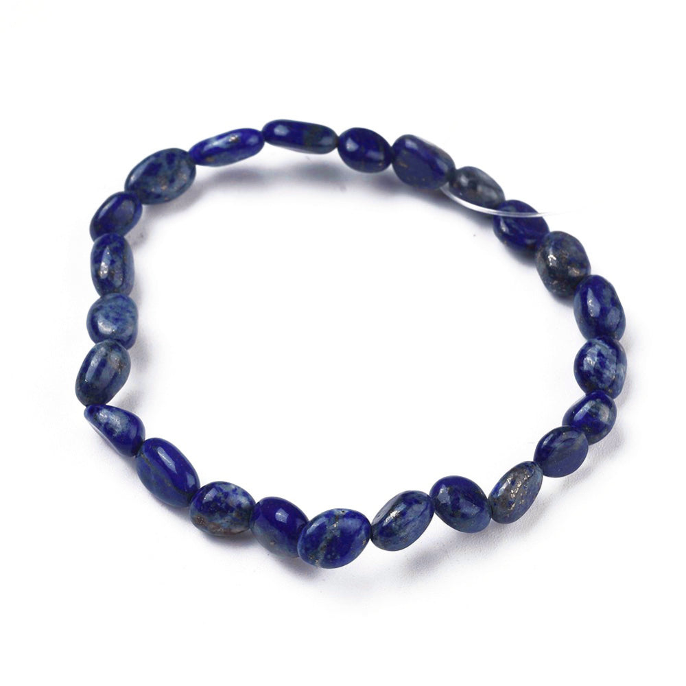 Lapis Lazuli Nugget Beads Bracelet, 6-8mm, 5 Pieces in a Pack