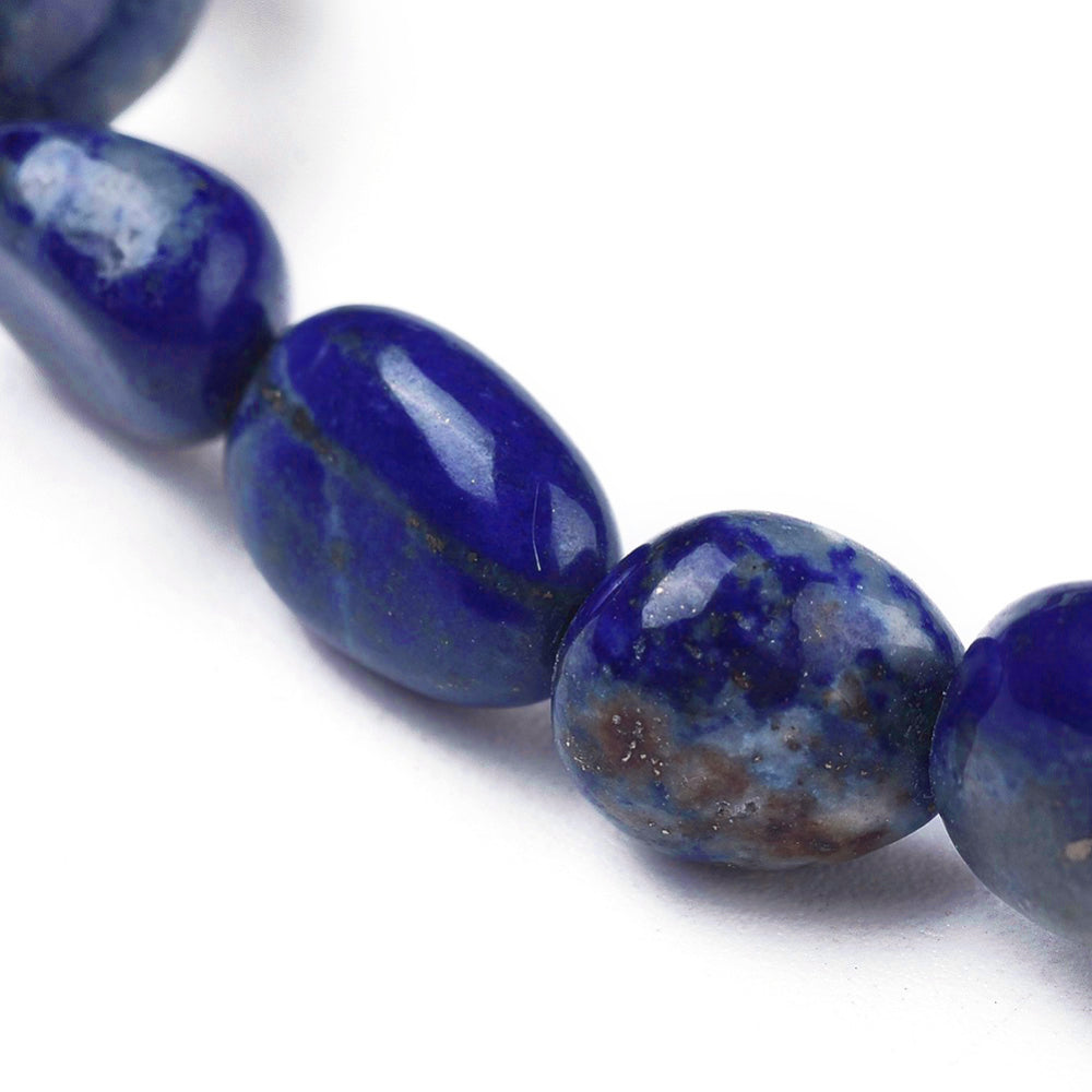 Lapis Lazuli Nugget Beads Bracelet, 6-8mm, 5 Pieces in a Pack