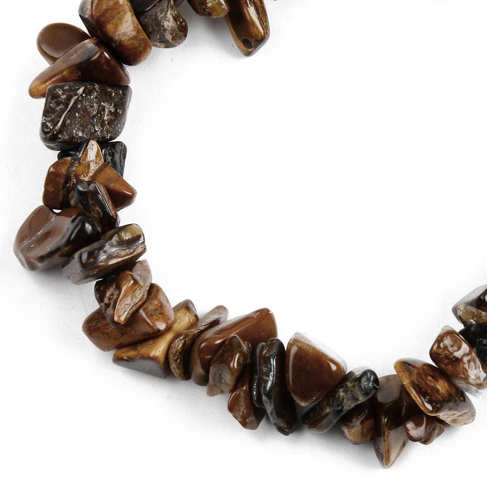 Tiger Eye Chipped Stone Bracelet, 5 Pieces in a Pack