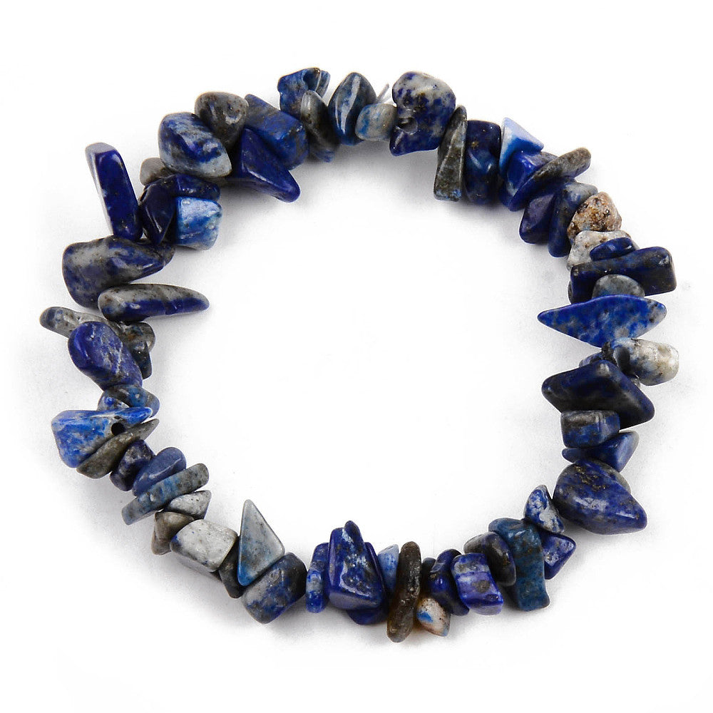 Lapis Lazuli Chipped Stone Bracelet, 5 Pieces in a Pack