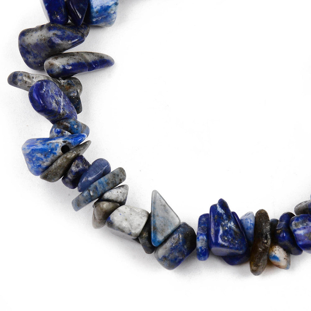 Lapis Lazuli Chipped Stone Bracelet, 5 Pieces in a Pack