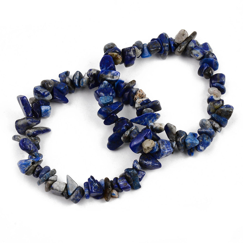 Lapis Lazuli Chipped Stone Bracelet, 5 Pieces in a Pack