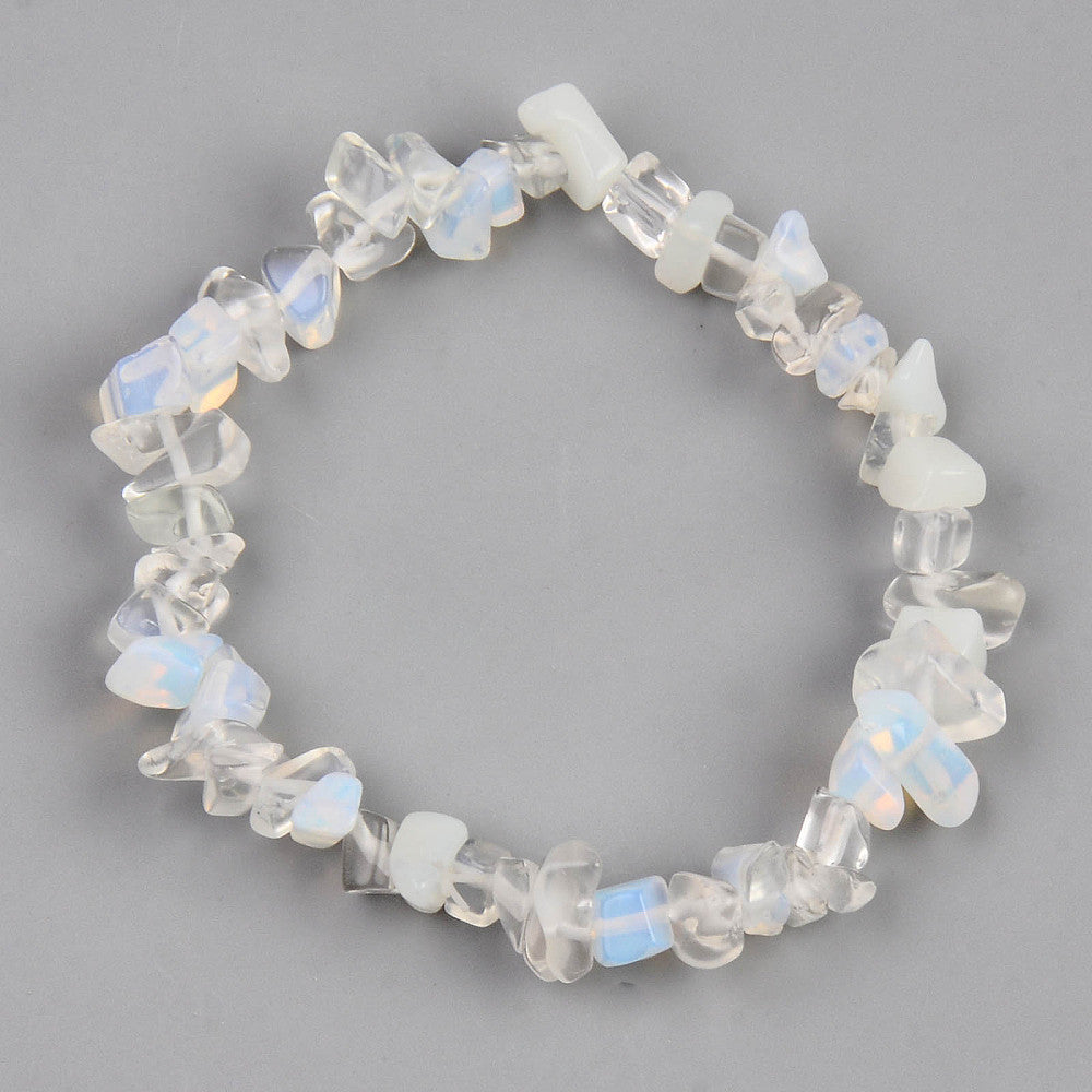 Opalite Chipped Stone Bracelet, 5 Pieces in a Pack