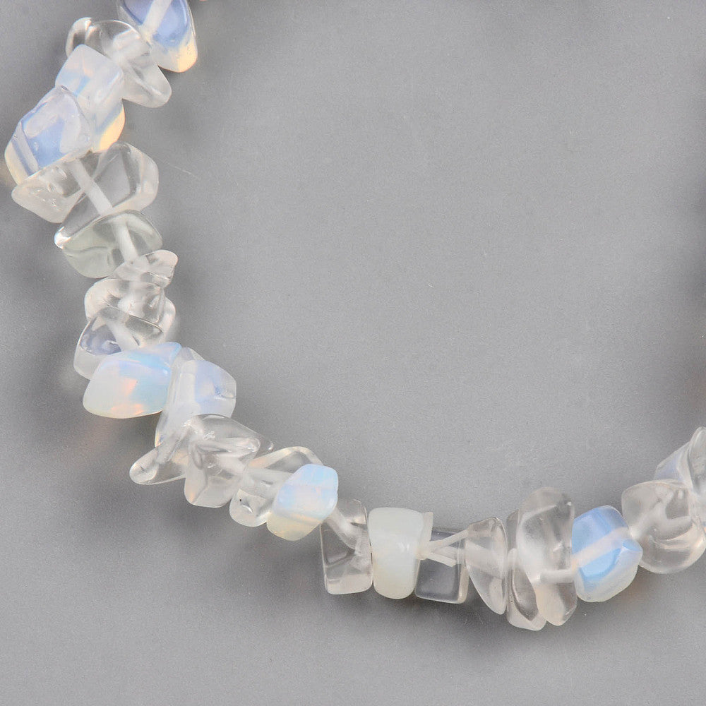 Opalite Chipped Stone Bracelet, 5 Pieces in a Pack