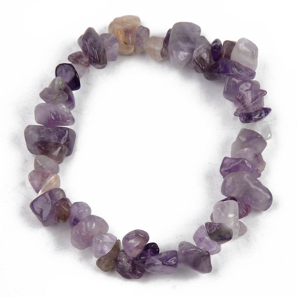 Amethyst Chipped Stone Bracelet, 5 Pieces in a Pack