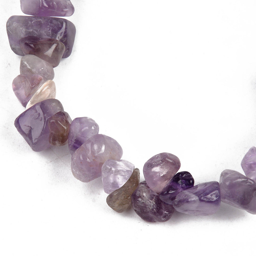 Amethyst Chipped Stone Bracelet, 5 Pieces in a Pack