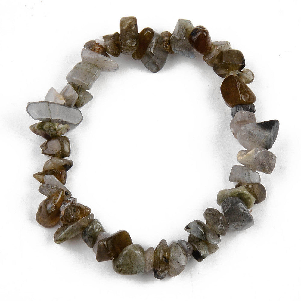 Labradorite Chipped Stone Bracelet, 5 Pieces in a Pack