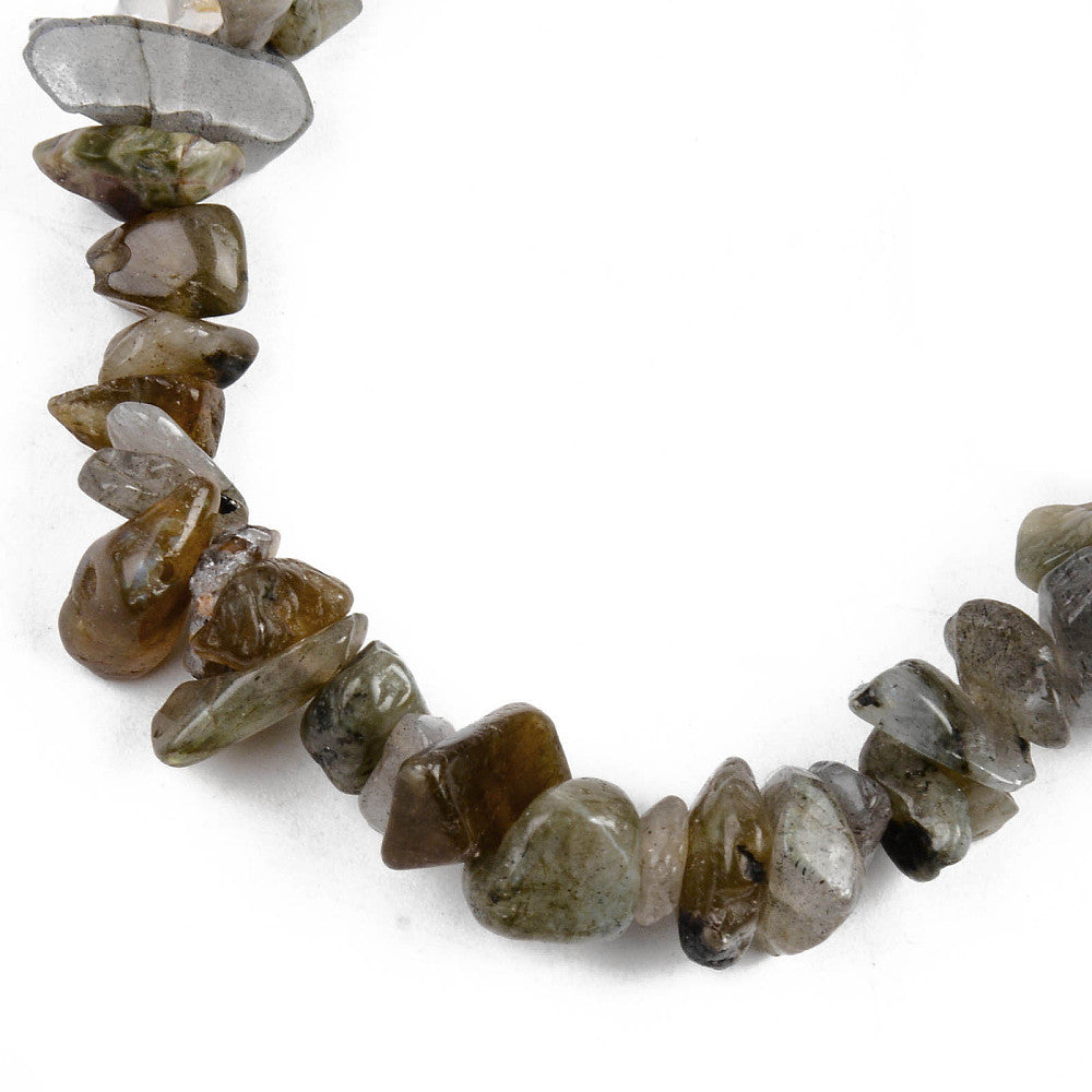 Labradorite Chipped Stone Bracelet, 5 Pieces in a Pack