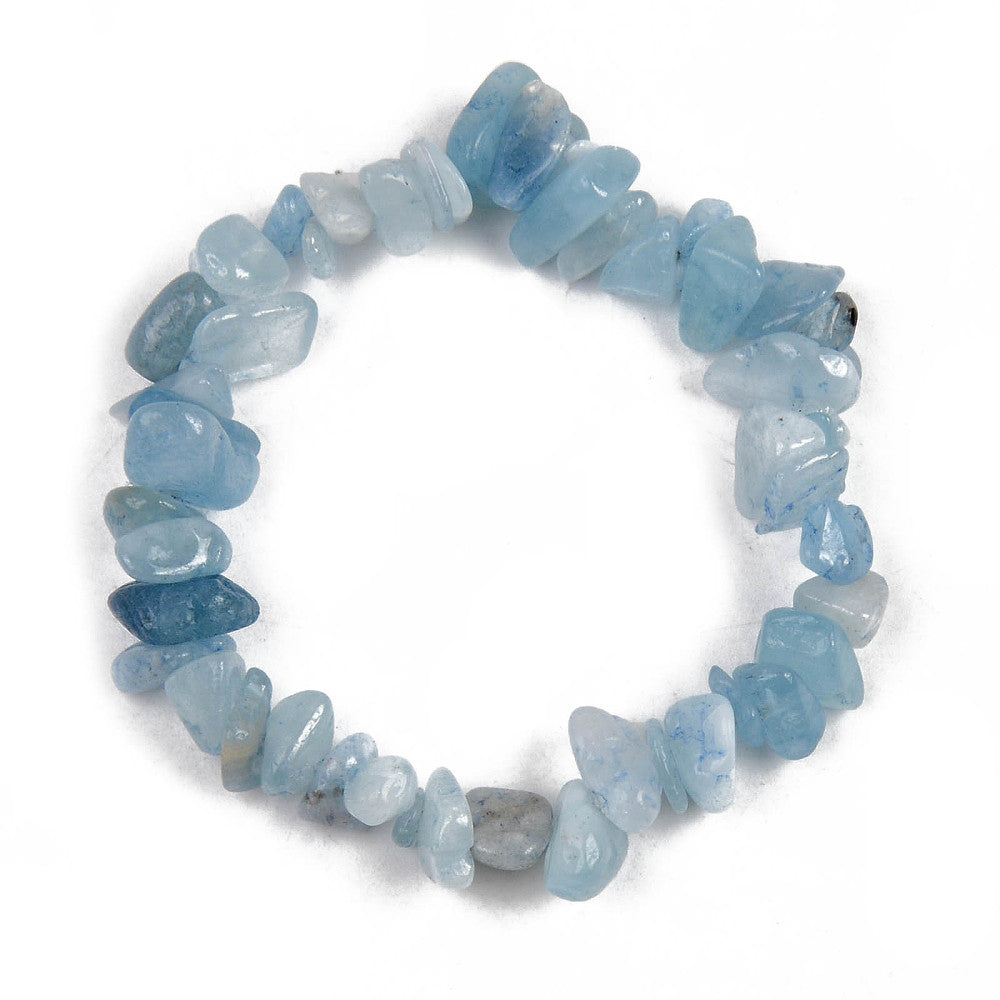 Aquamarine Chipped Stone Bracelet, 5 Pieces in a Pack