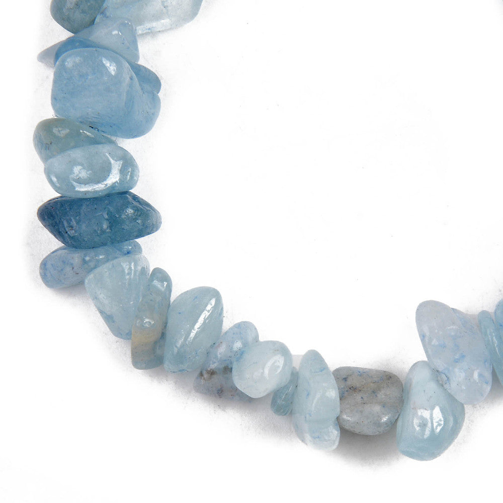 Aquamarine Chipped Stone Bracelet, 5 Pieces in a Pack