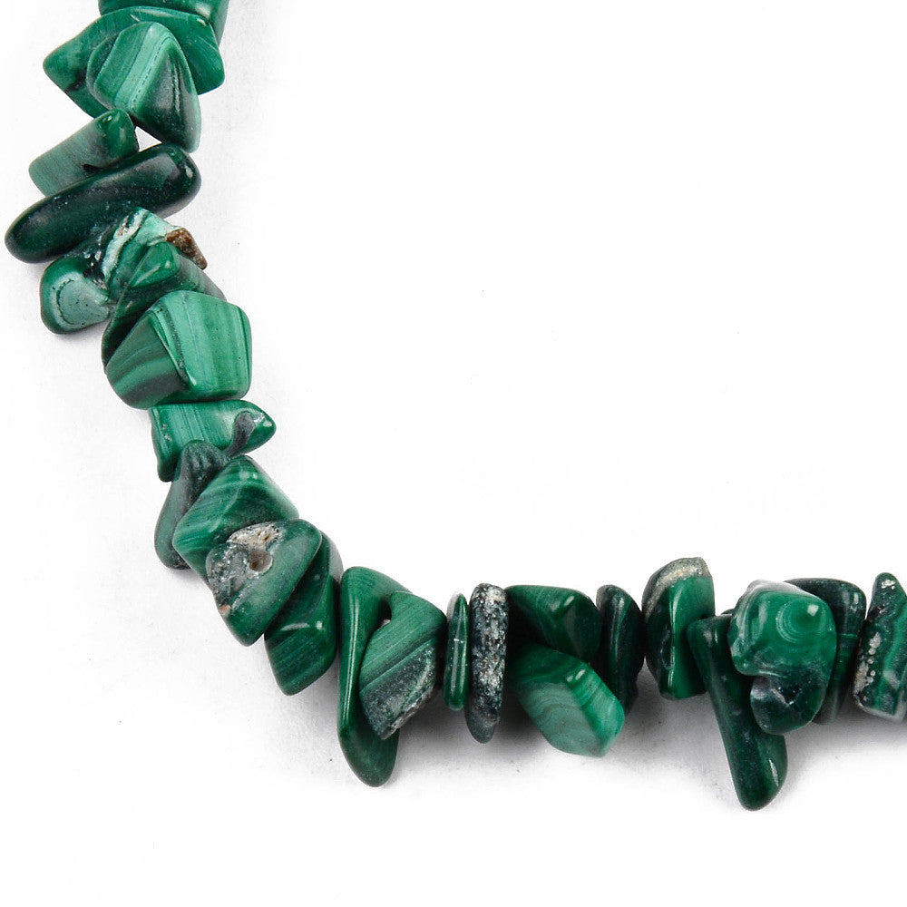 Malachite Chipped Stone Bracelet, 5 Pieces in a Pack