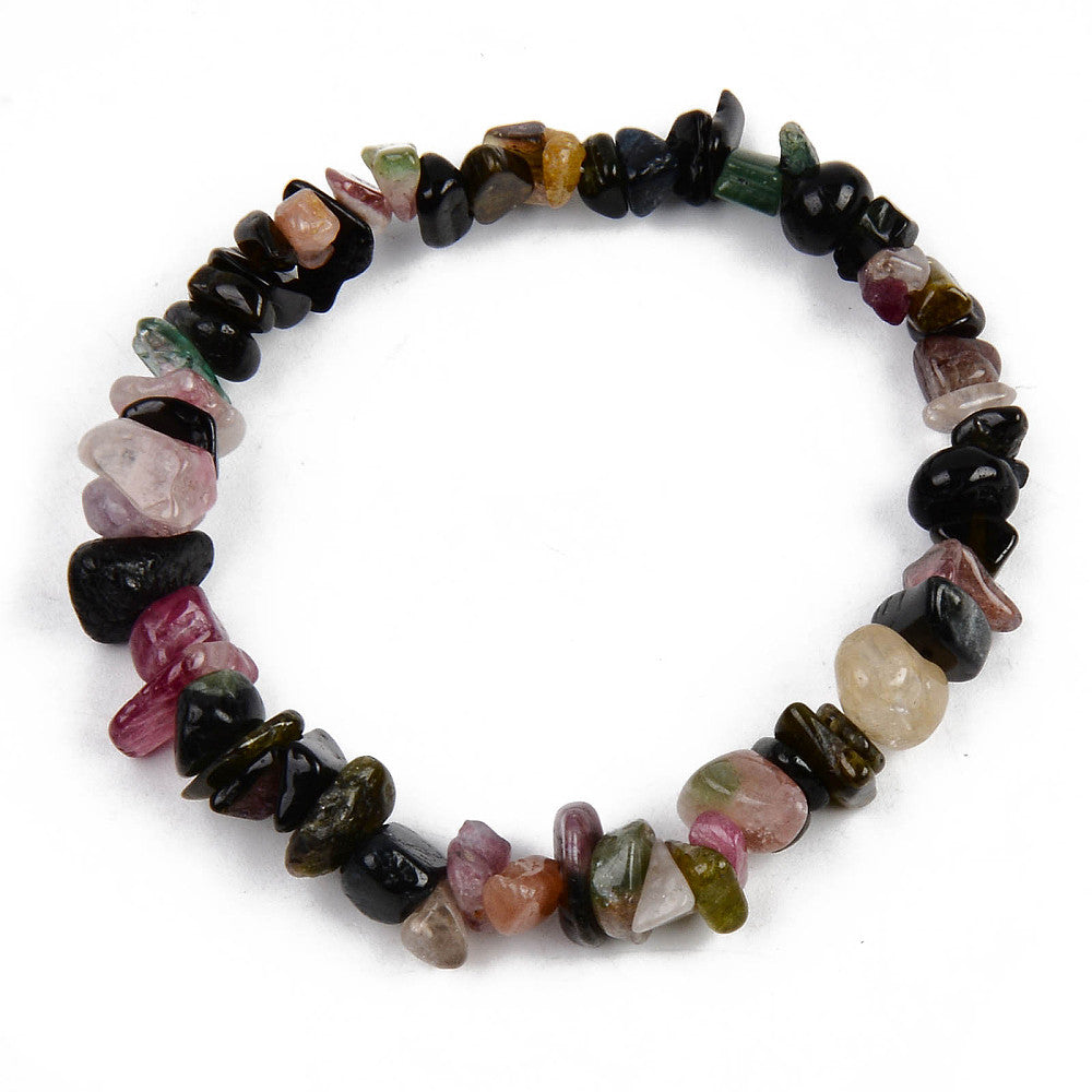 Tourmaline Chipped Stone Bracelet, 5 Pieces in a Pack