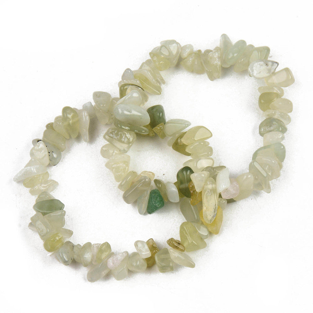 New Mountain Jade Chipped Stone Bracelet, 5 Pieces in a Pack