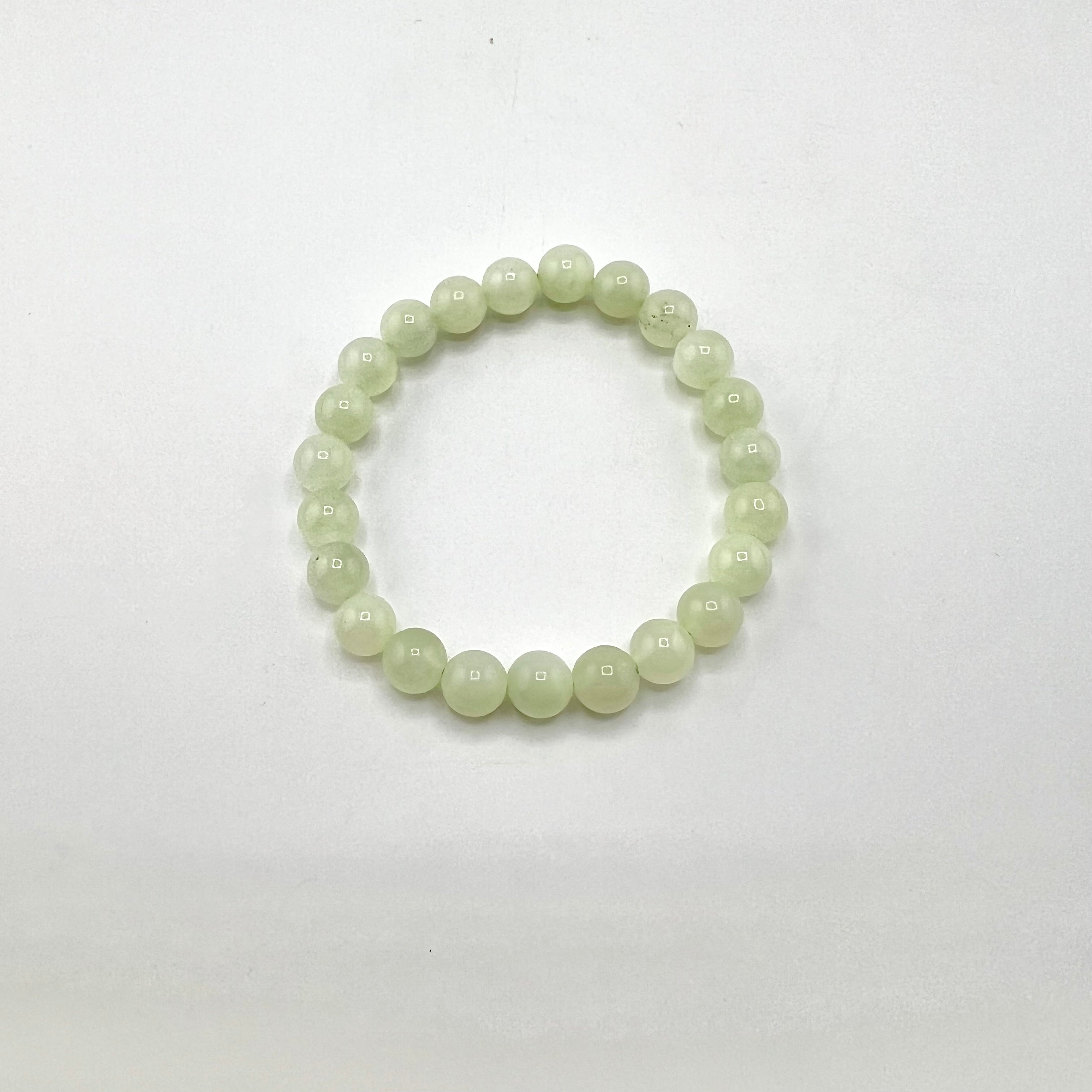 Jade (New Mountain), Metal Free Bracelet, 8mm, 5 Pieces in a Pack