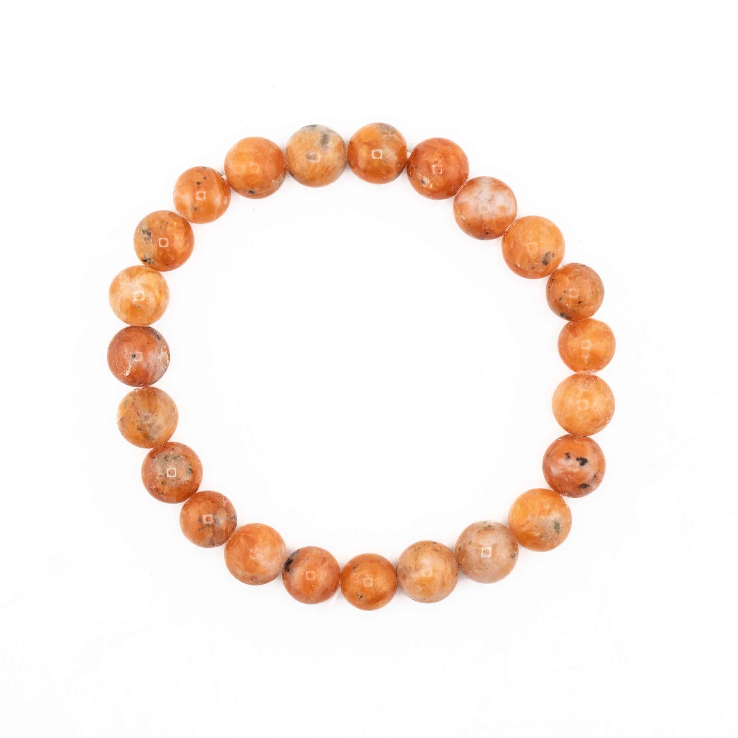 Calcite (Orange), Metal Free Bracelet, 8mm, 5 Pieces in a Pack