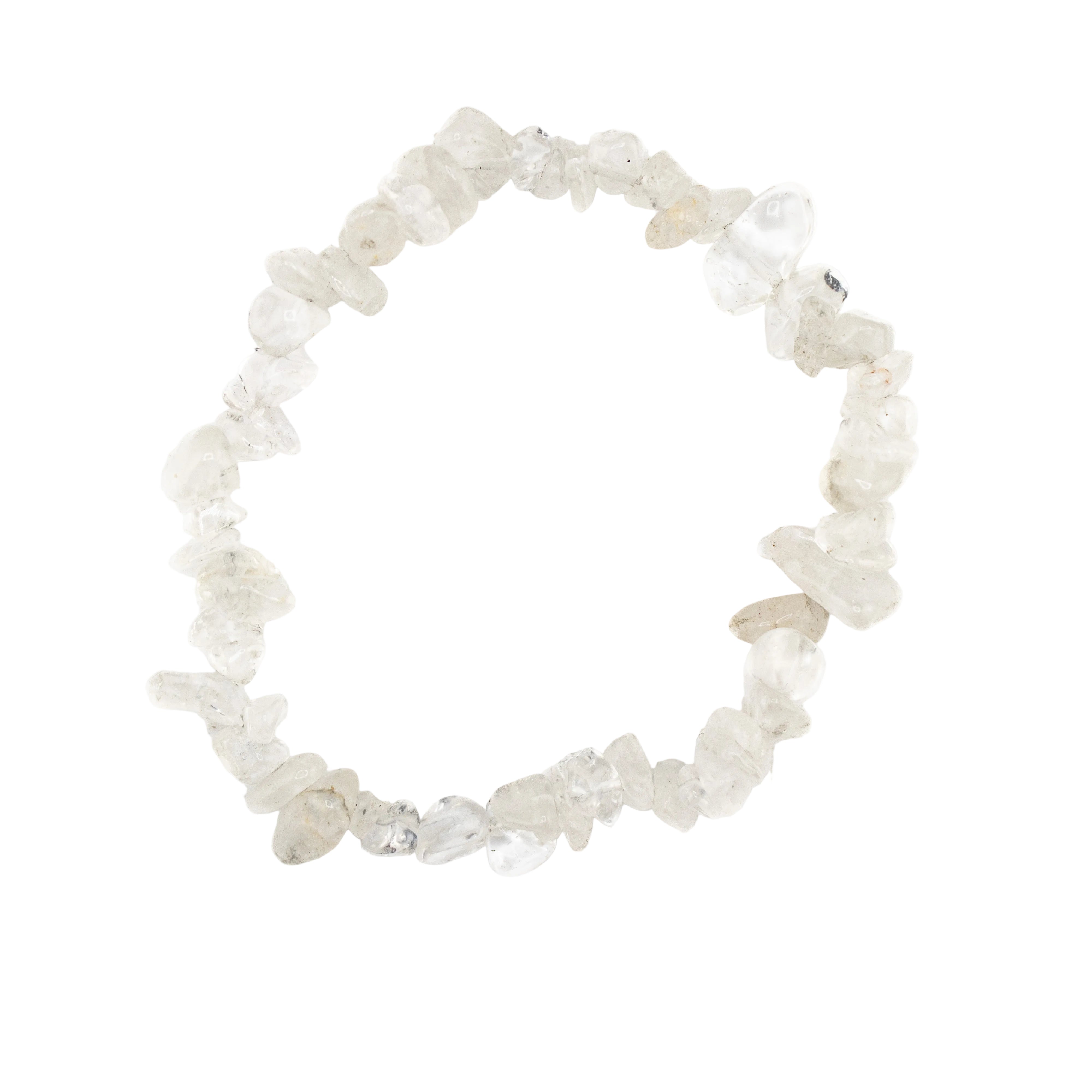 Clear Quartz Chipped Stone Bracelet, 5 Pieces in a Pack