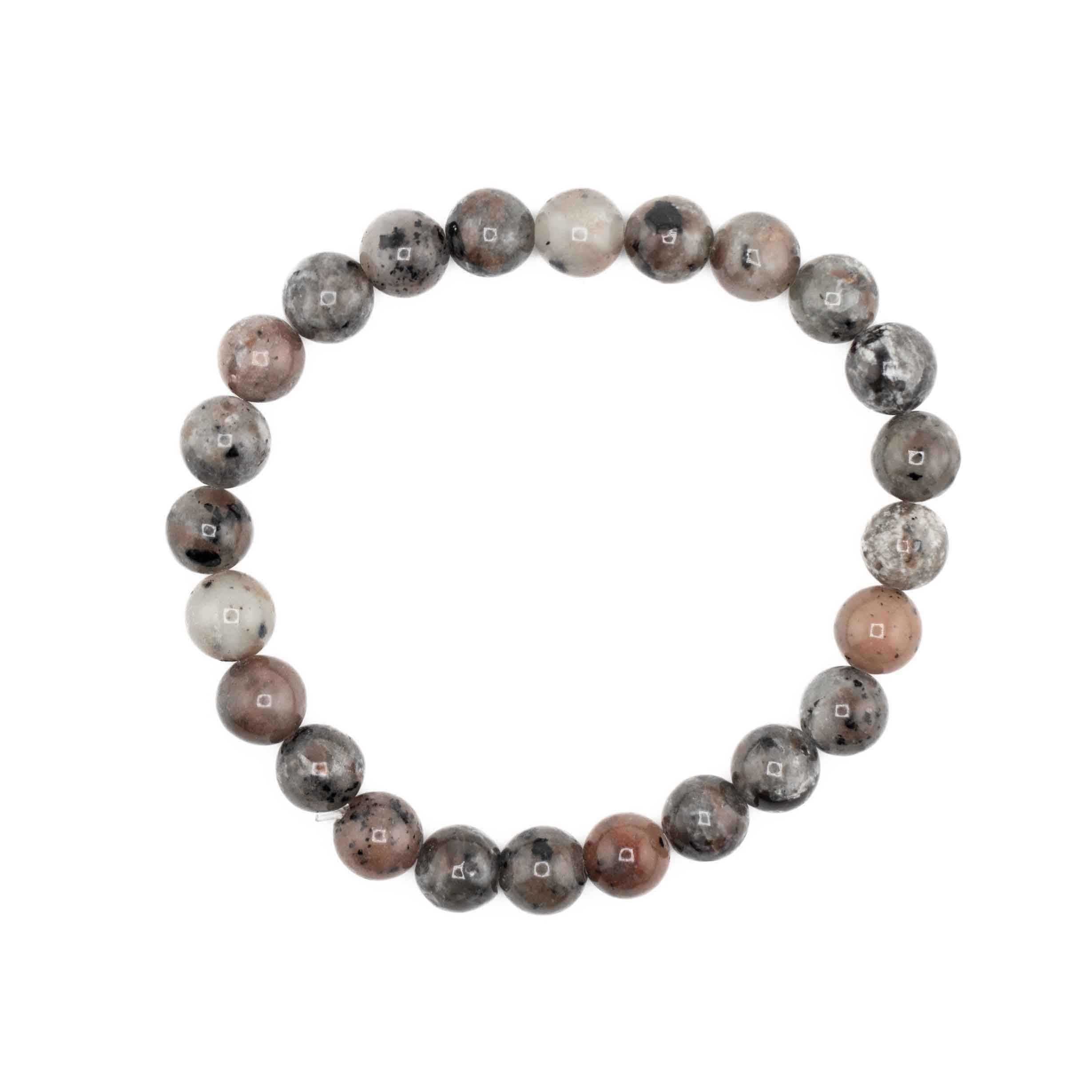 Fluorescent Syenite Rock, Metal Free Bracelet, 8mm, 5 Pieces in a Pack