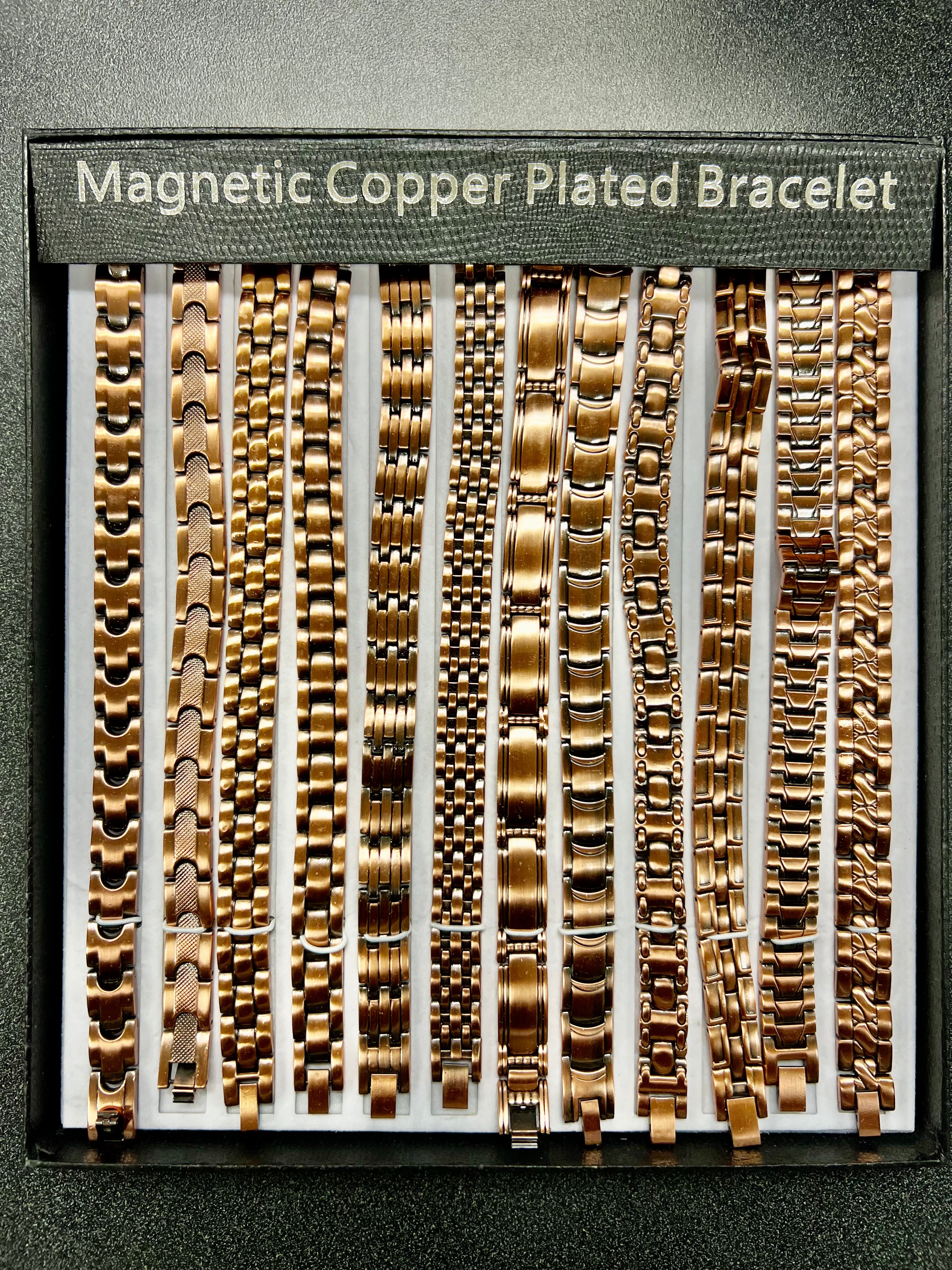 Copper Bracelet Bangle for Men, 12 Pieces in a Pack