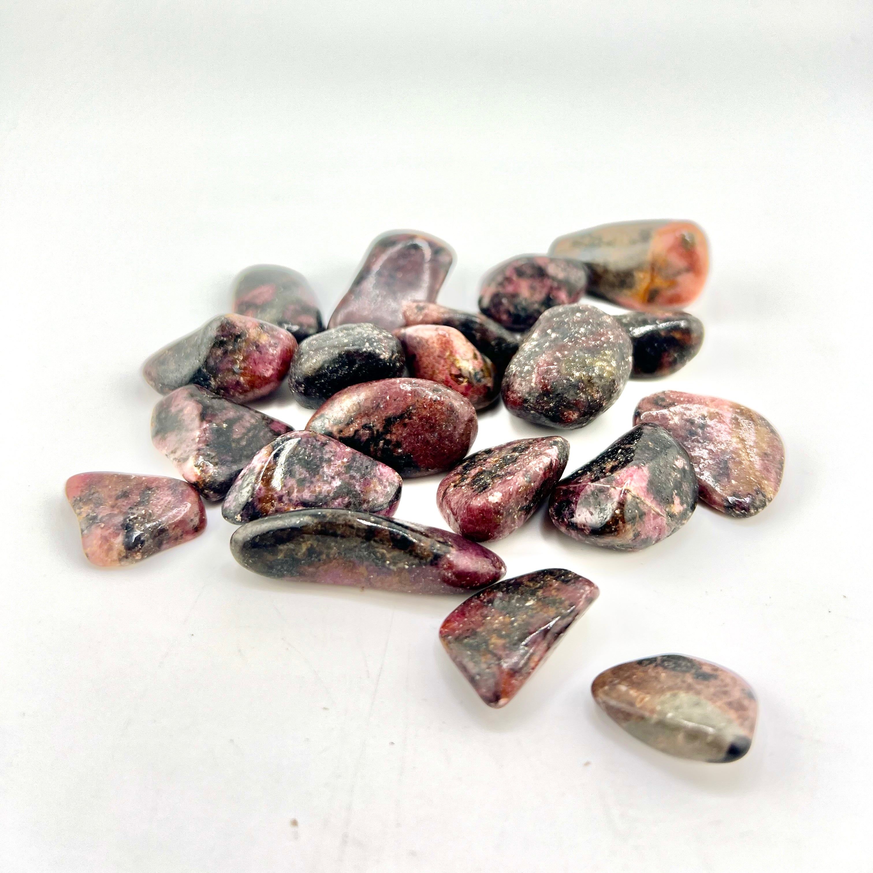 Rhodonite Tumbled Stone, 2-3cm, 1 Lb