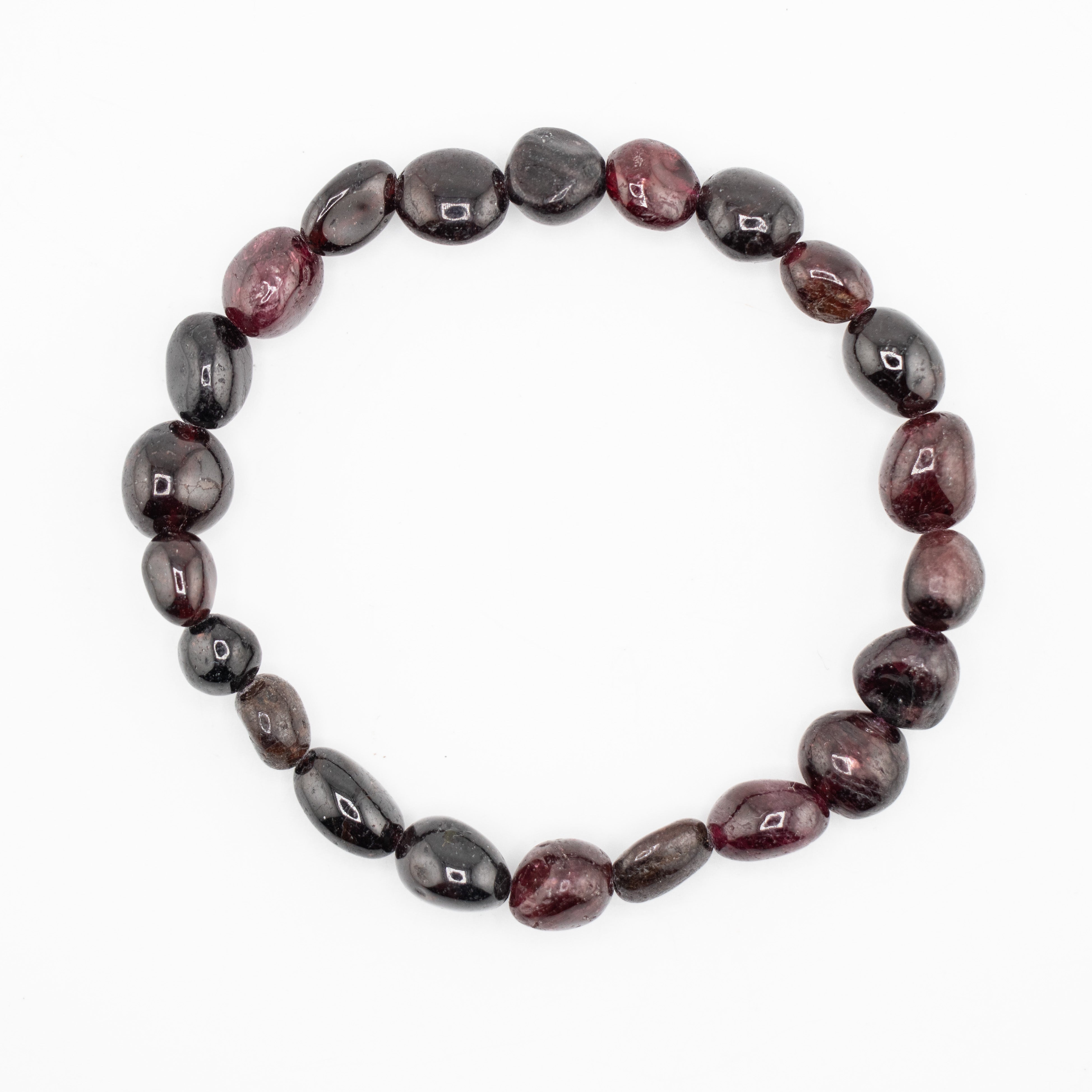 Garnet Nugget Beads Bracelet, 6-8mm, 5 Pieces in a Pack