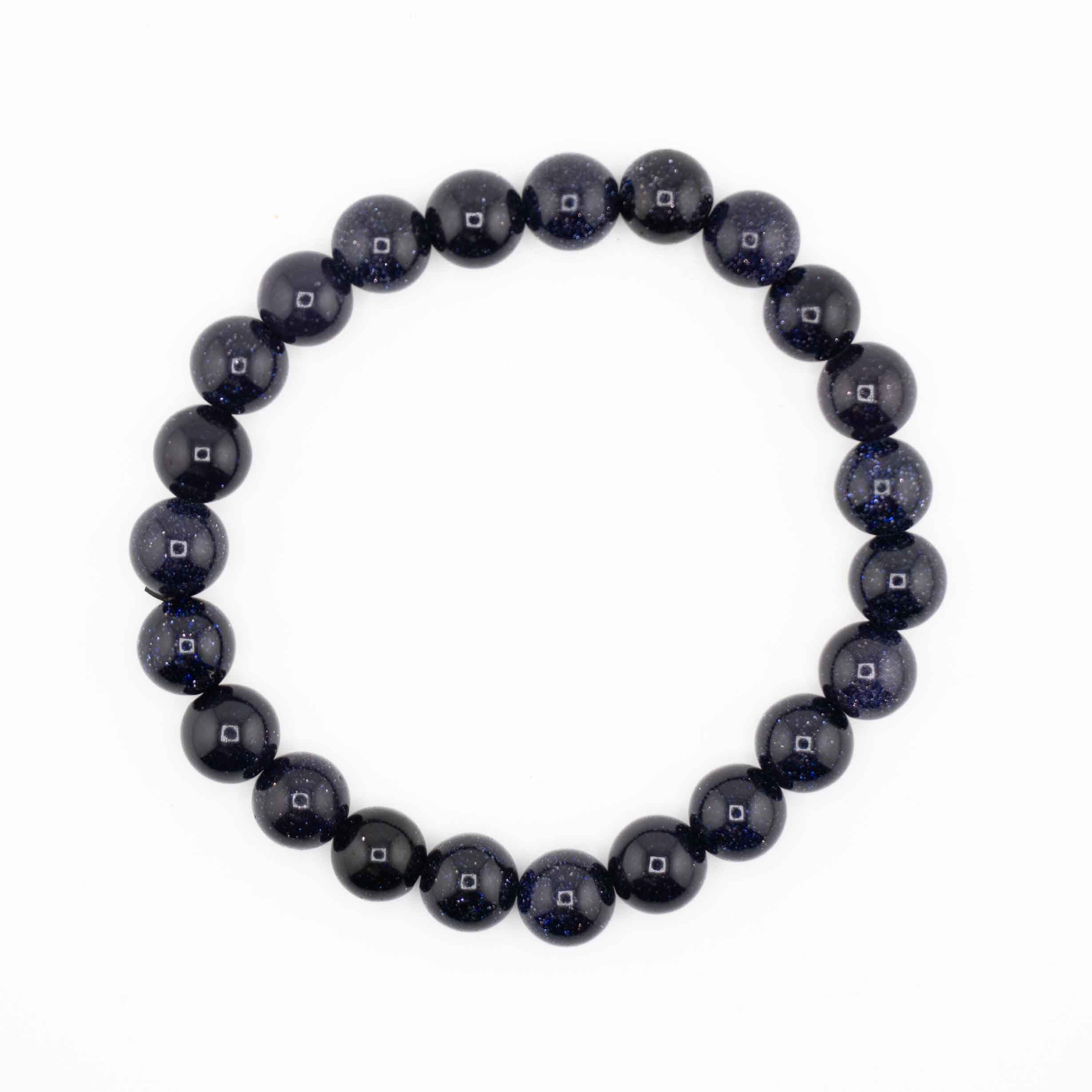 Goldstone (Blue), Metal Free Bracelet, 8mm, 5 Pieces in a Pack