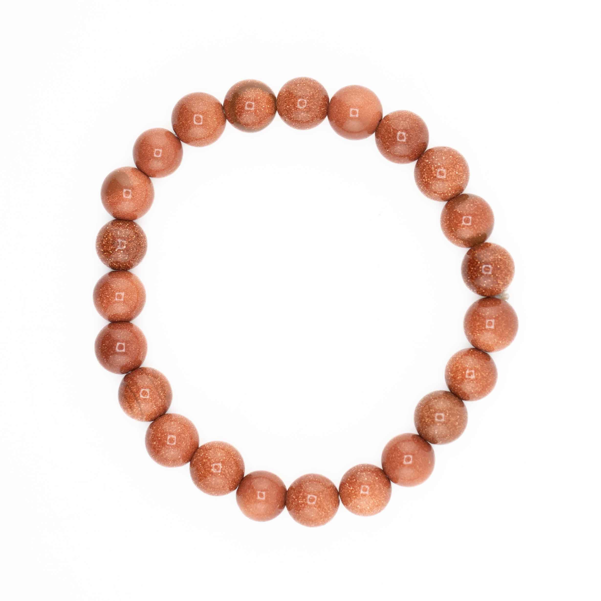Goldstone (Red), Metal Free Bracelet, 8mm, 5 Pieces in a Pack