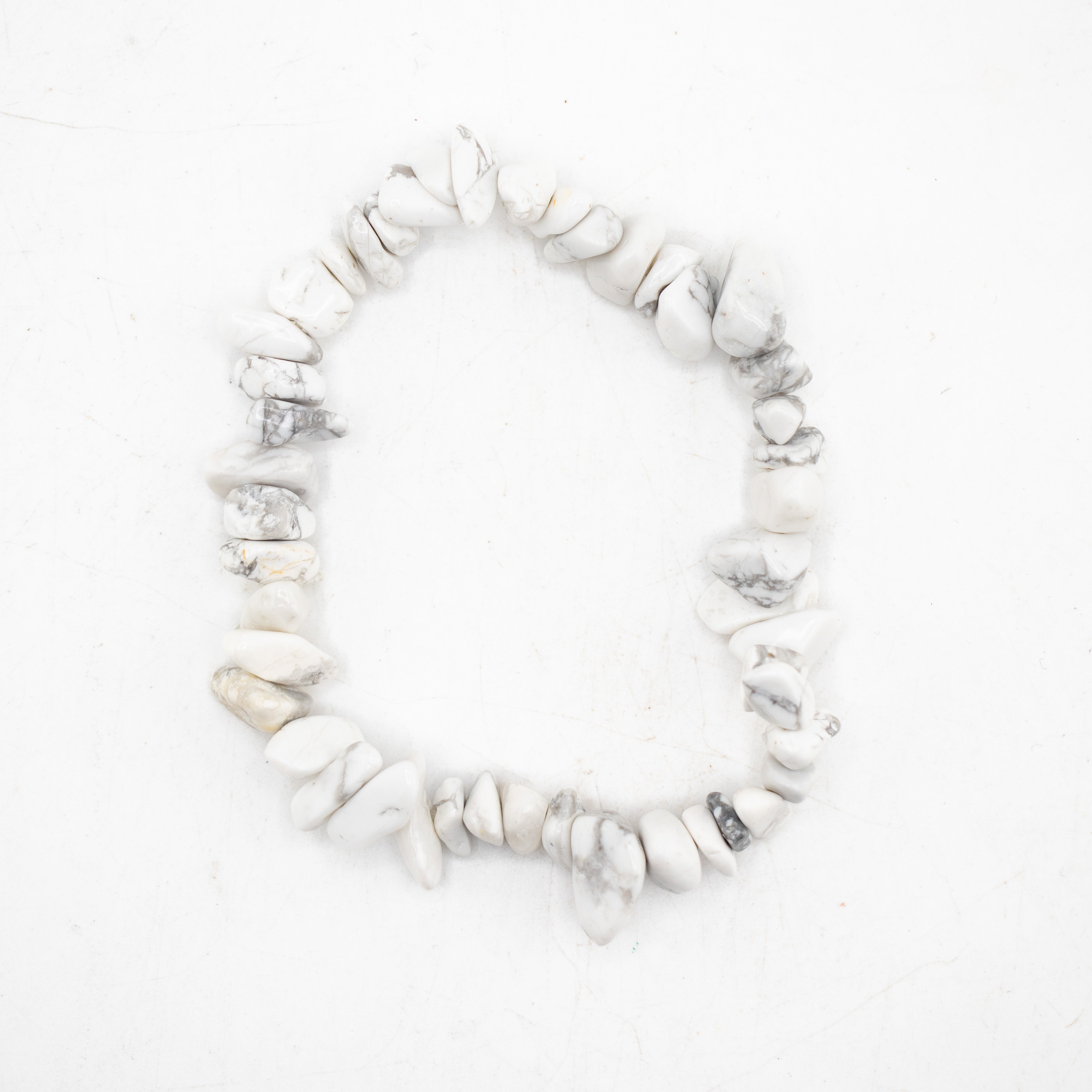 Howlite Chipped Stone Bracelet, 5 Pieces in a Pack