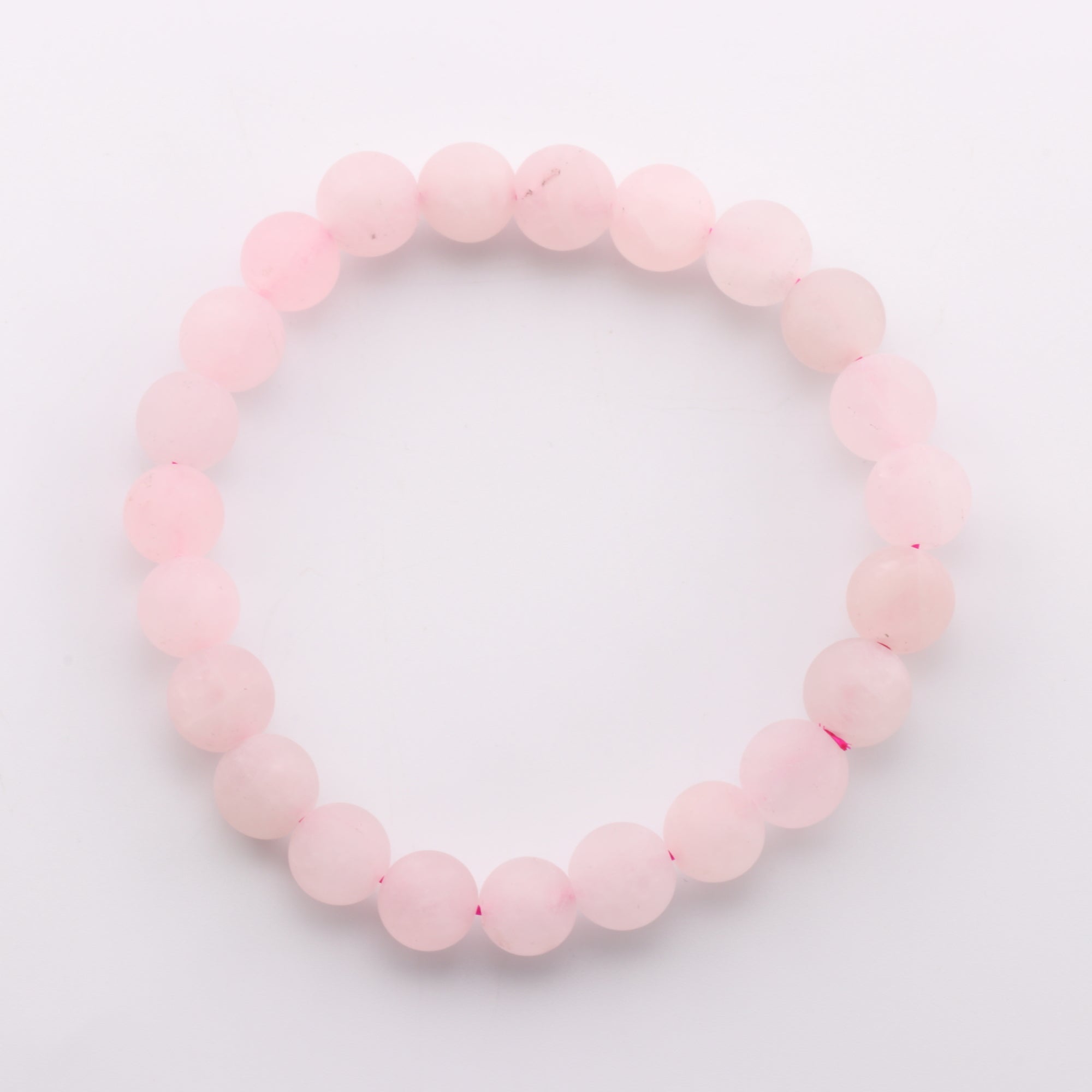 Frosted Rose Quartz  Bracelet, No Metal, 8mm, 5 Pieces in a Pack #308