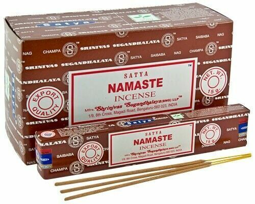 Satya Namaste, Incense Sticks, 15 grams in one Pack, 12 Pack Box