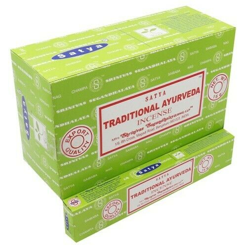 Satya Traditional Ayurveda, Incense Sticks, 15 grams in one Pack, 12 Pack Box