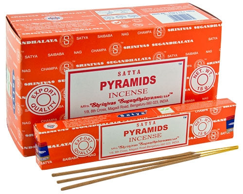 Satya Pyramids, Incense Sticks, 15 grams in one Pack, 12 Pack Box