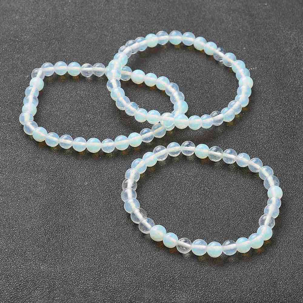 Opalite Bracelet, 6mm, 5 Pieces in a Pack