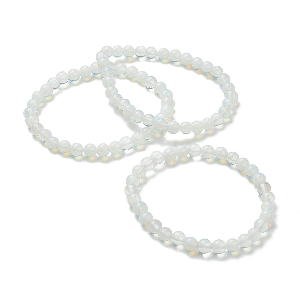 Opalite Bracelet, 6mm, 5 Pieces in a Pack