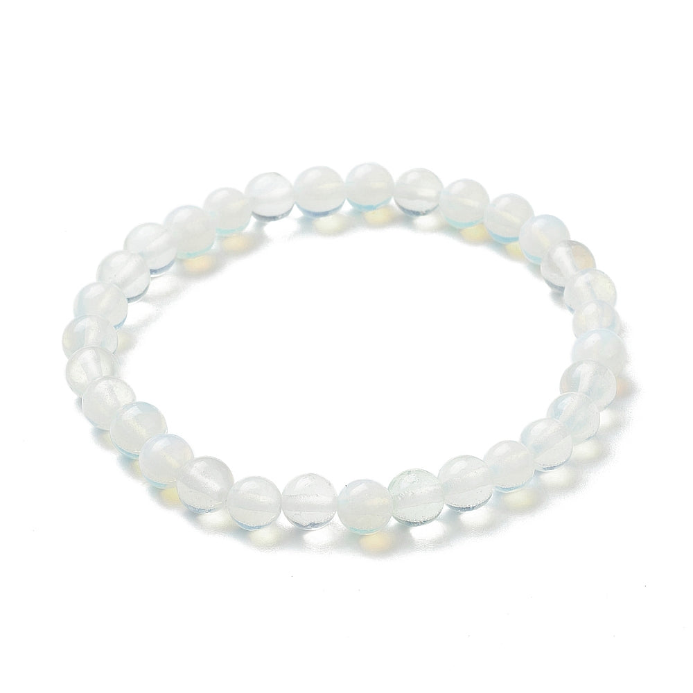 Opalite Bracelet, 6mm, 5 Pieces in a Pack