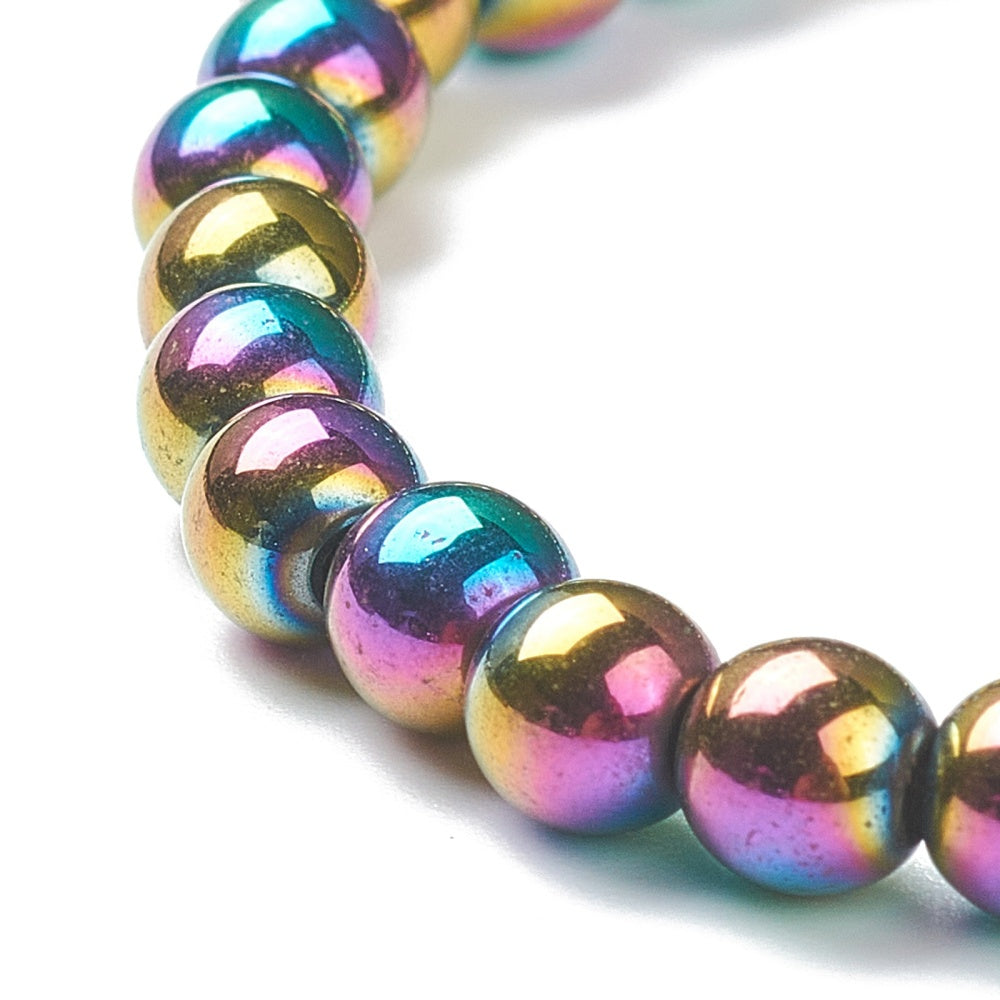 Rainbow Hematite Bracelet, 6mm, 5 Pieces in a Pack