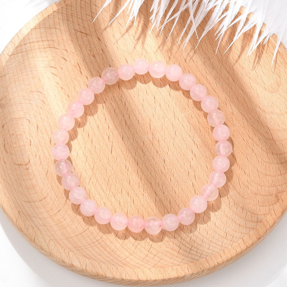 Rose Quartz Bracelet, 6mm, 5 Pieces in a Pack