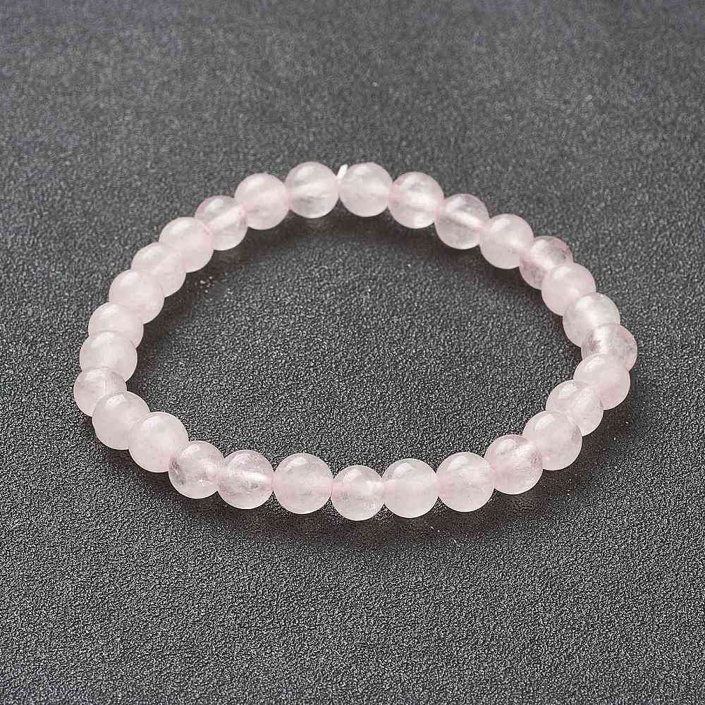 Rose Quartz Bracelet, 6mm, 5 Pieces in a Pack